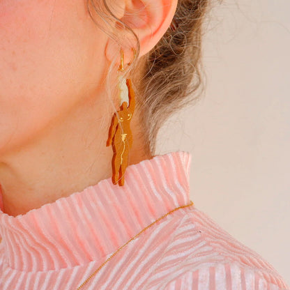 Pendientes - Aros Naire Marrón y Vainilla