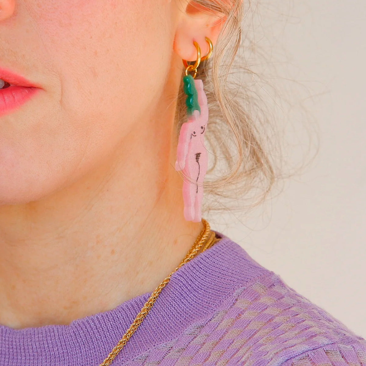 Pendientes - Aros Naire Rosa y Verde Agua