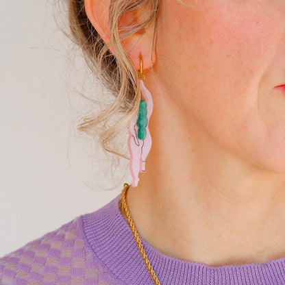Pendientes - Aros Naire Rosa y Verde Agua