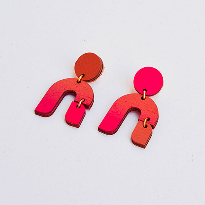 Pendientes - Dangle Earrings Magenta / Cinnamon
