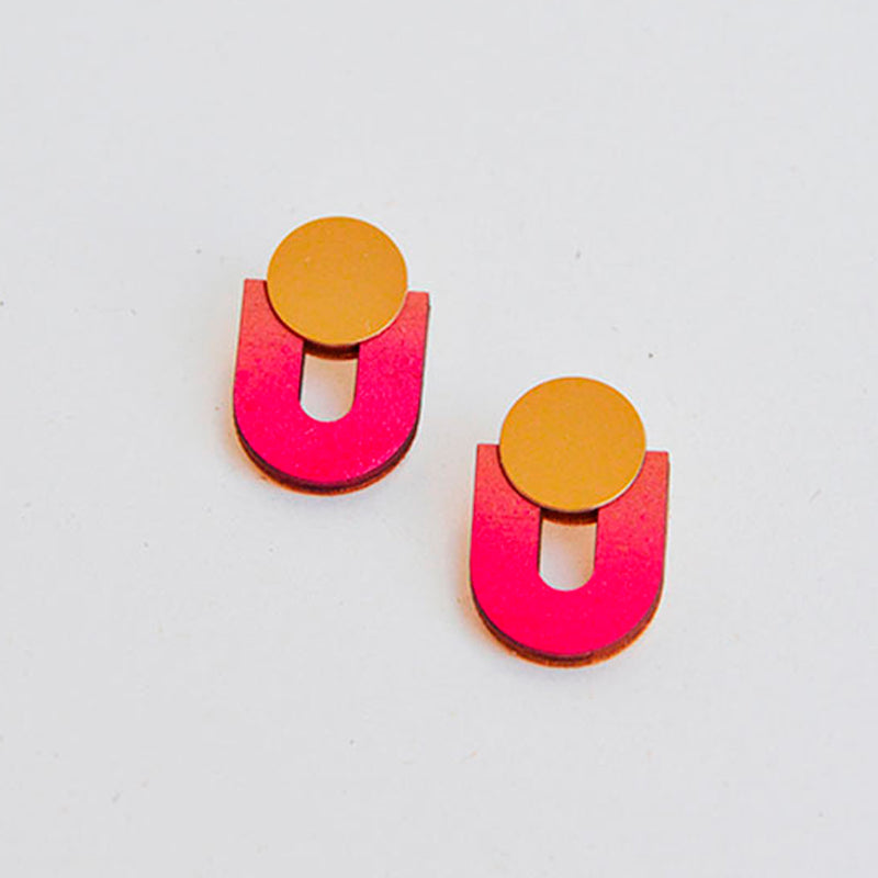 Pendientes - Studs Magenta / Cinnamon