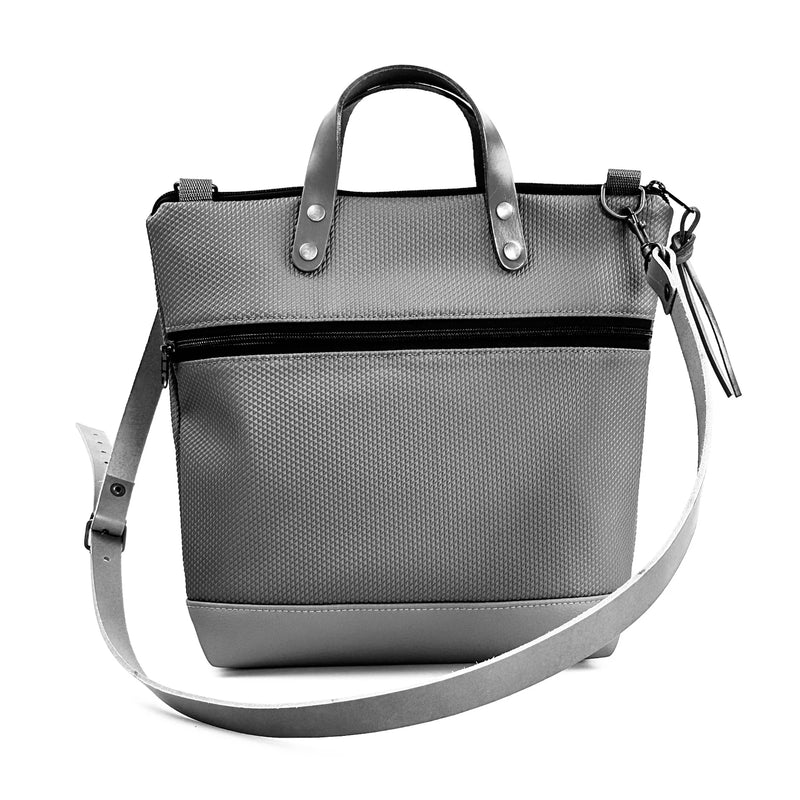 Bandolera cuadrada impermeable Zafiro con bolsillo extra Daniel Chong - Naranja con bolsillo rosa