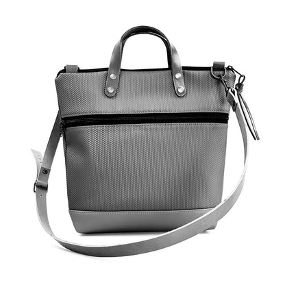 Bandolera Book Holder Cuadrada Impermeable con bolsillo extra Daniel Chong - Gris con bolsillo gris