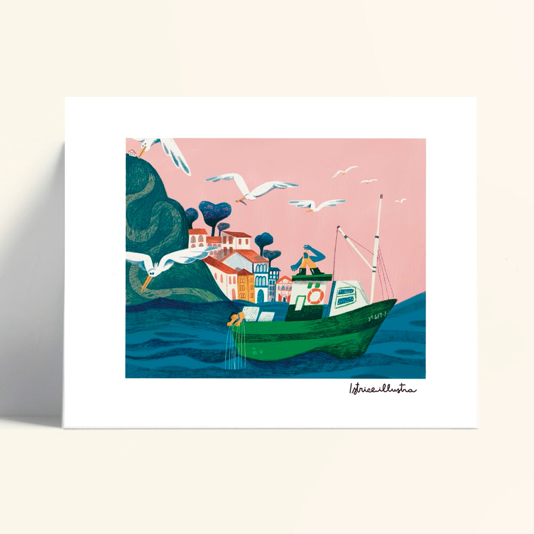 Print de Istriceillustra A3 - "By Sea"