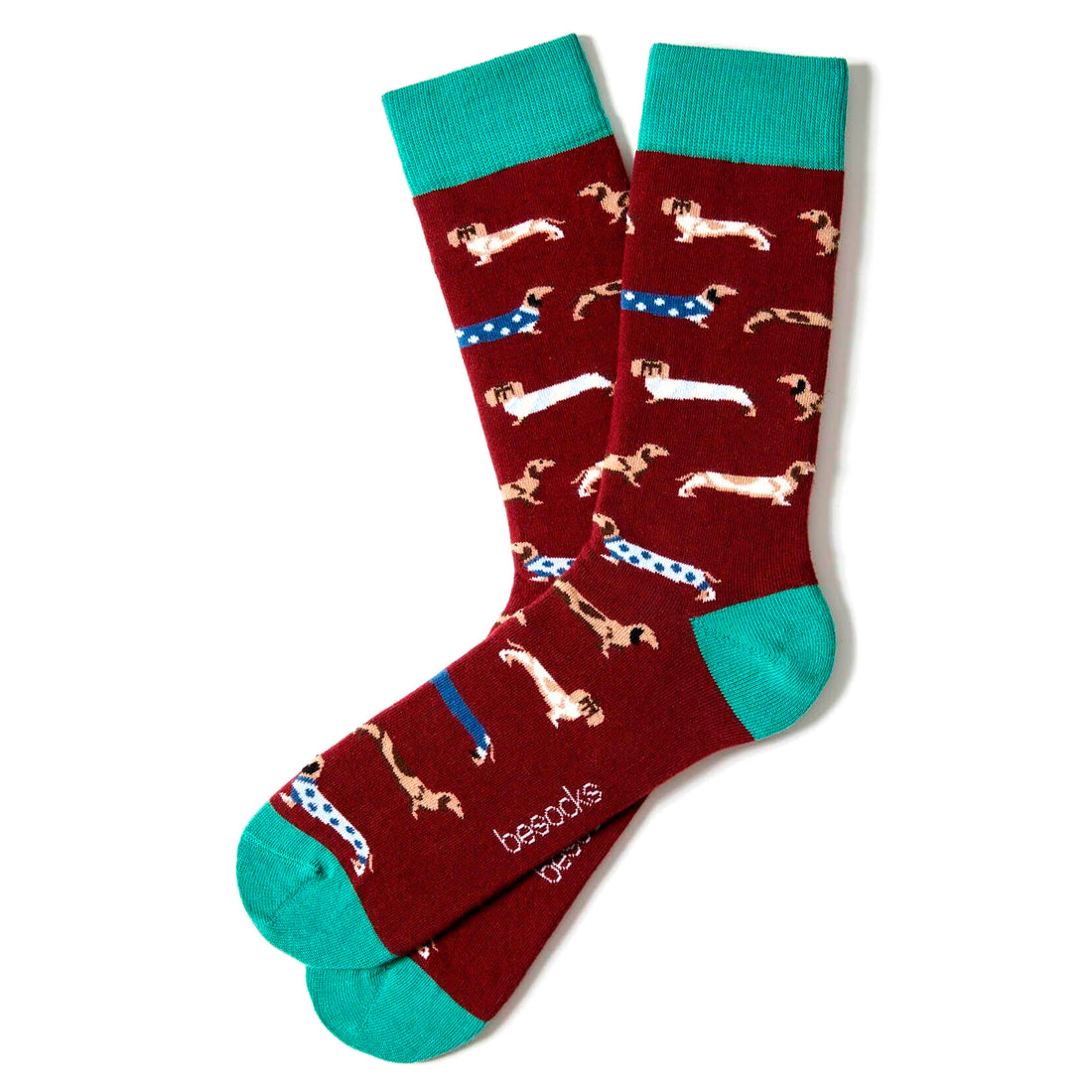 Calcetines Besocks - BePets Burgundy 🐶🌭