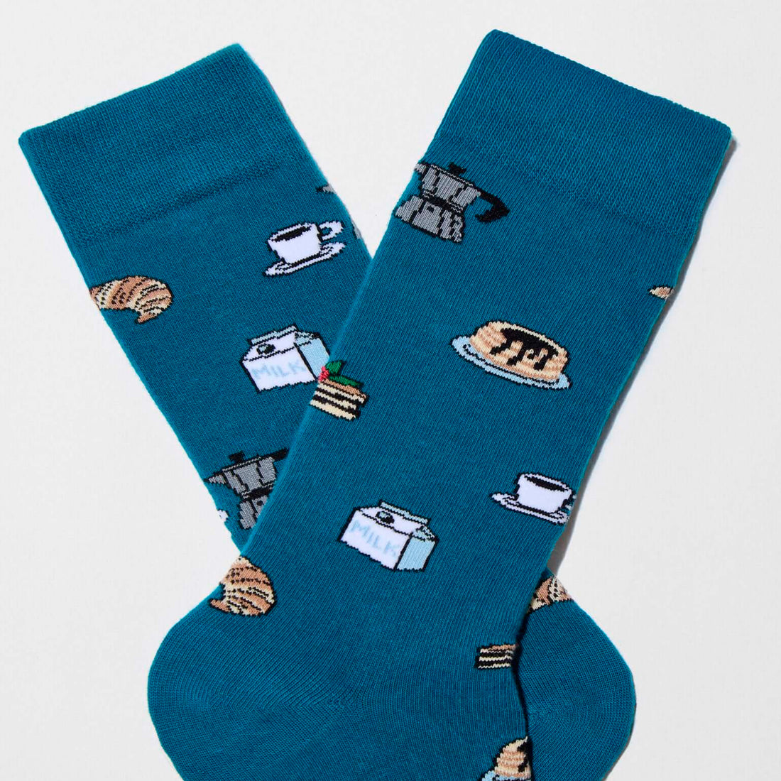 Calcetines Besocks - BeSweetBreakfast Turquoise ☕🥐
