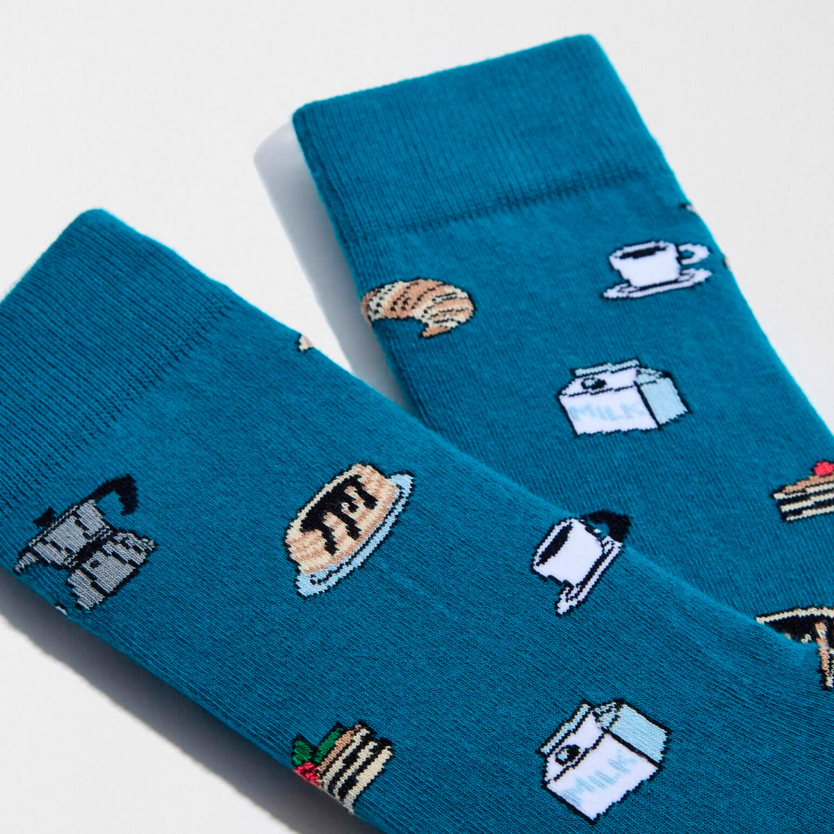 Calcetines Besocks - BeSweetBreakfast Turquoise ☕🥐