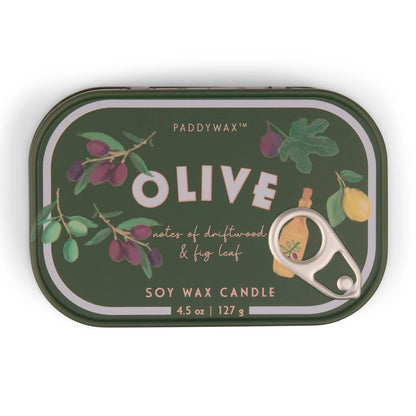 Vela en lata Paddywax - Oliva