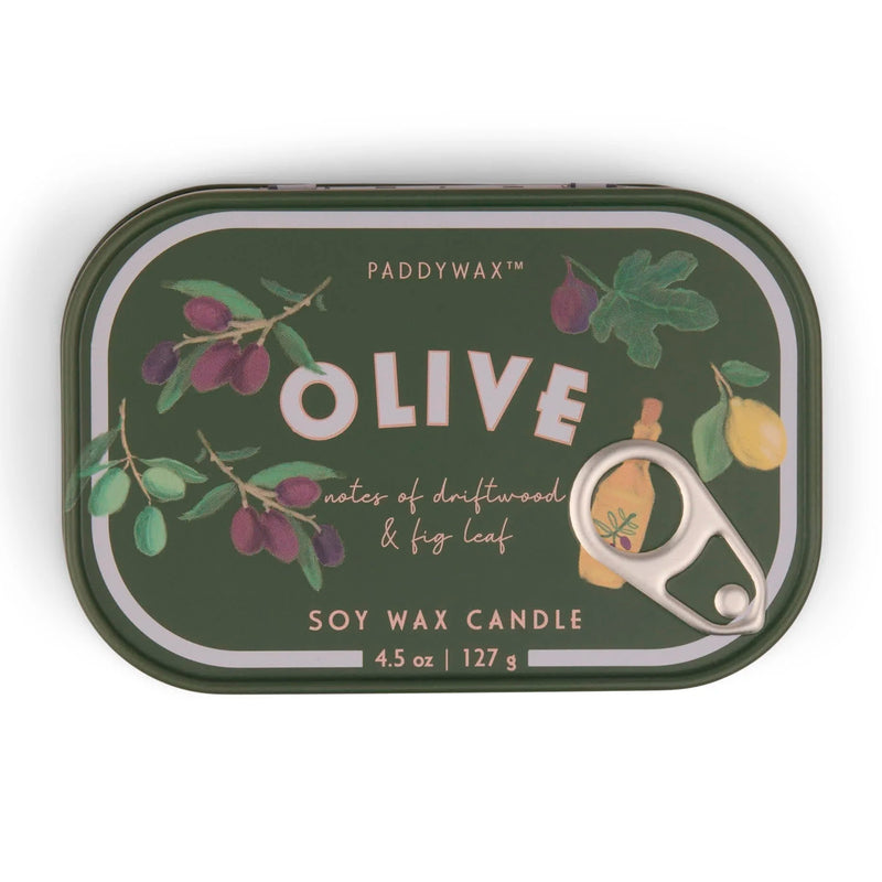 Vela en lata Paddywax - Oliva