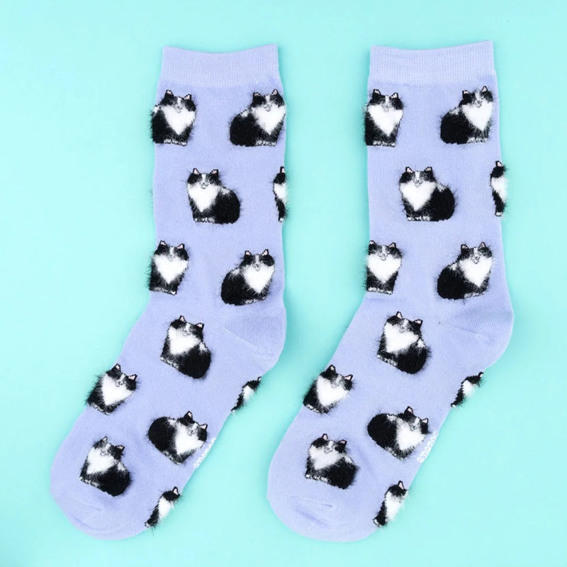 Calcetines - Gato Persa Blanco y Negro