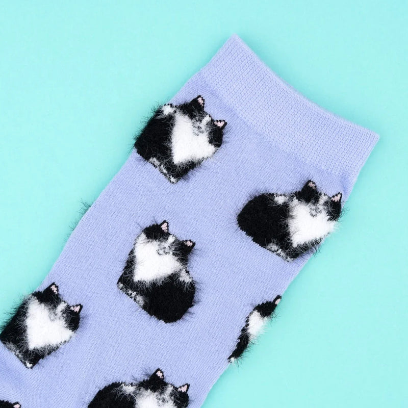 Calcetines - Gato Persa Blanco y Negro
