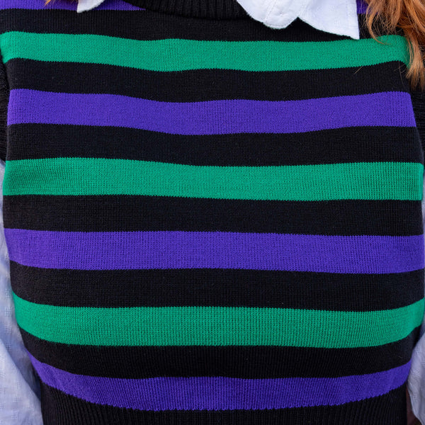 Chaleco - Black, purple and green stripe