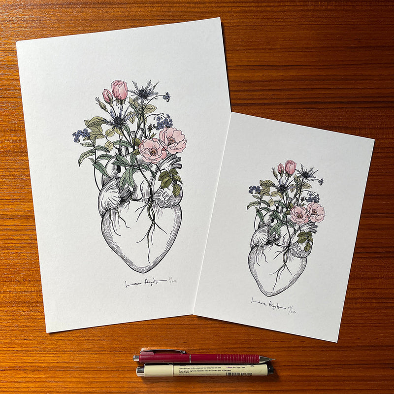 Print de Laura Agustí A4 - "Blooming Heart"