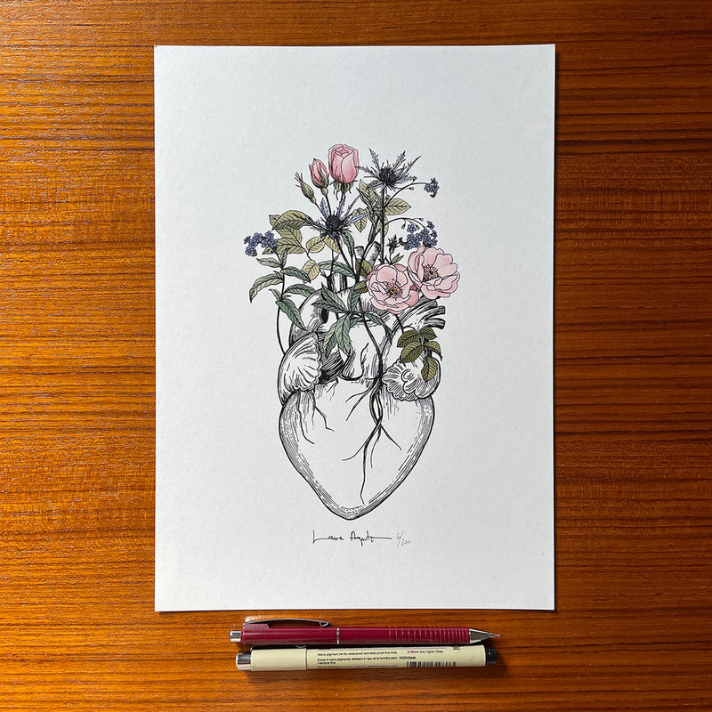 Print de Laura Agustí A4 - "Blooming Heart"
