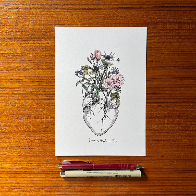 Print de Laura Agustí A5 - "Blooming Heart"