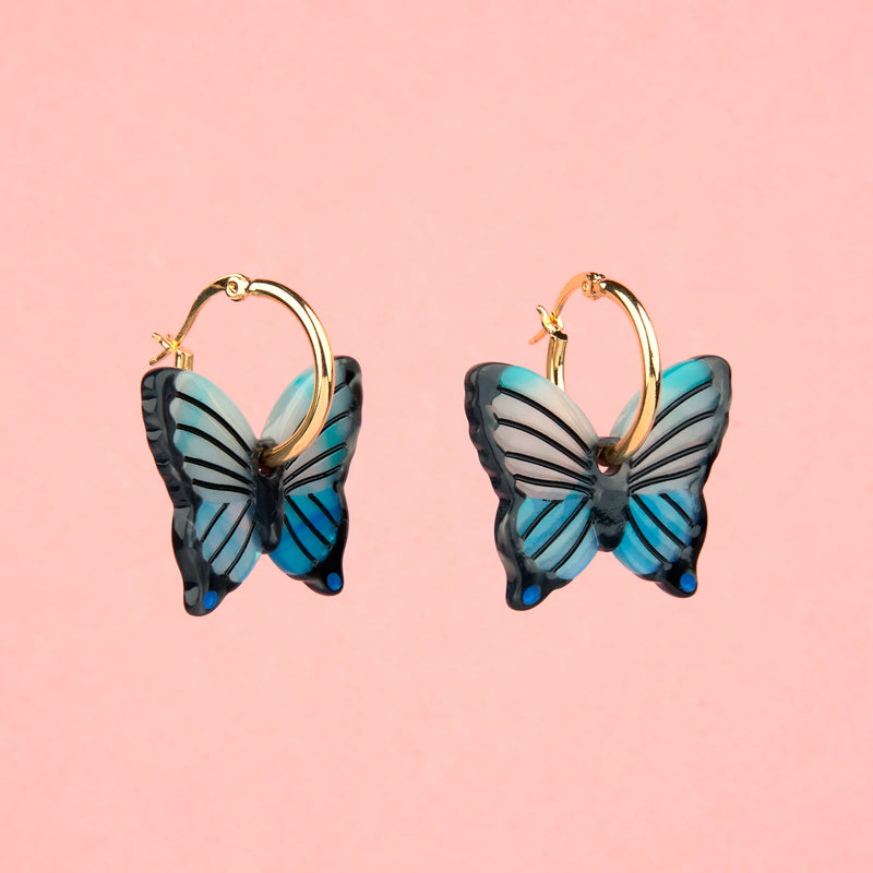 Pendientes - Mariposa azul
