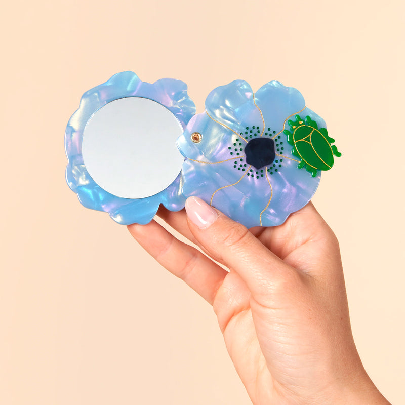 Espejo de bolsillo - Flor Azul