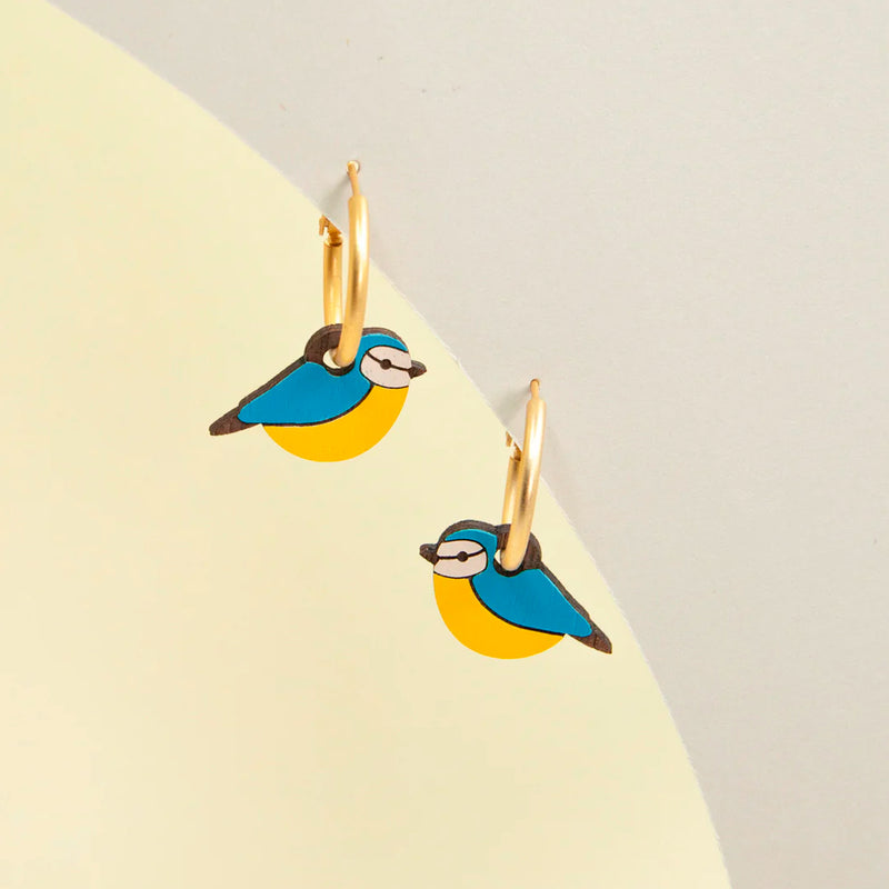 Pendientes de aro Materia Rica - Blue Tit