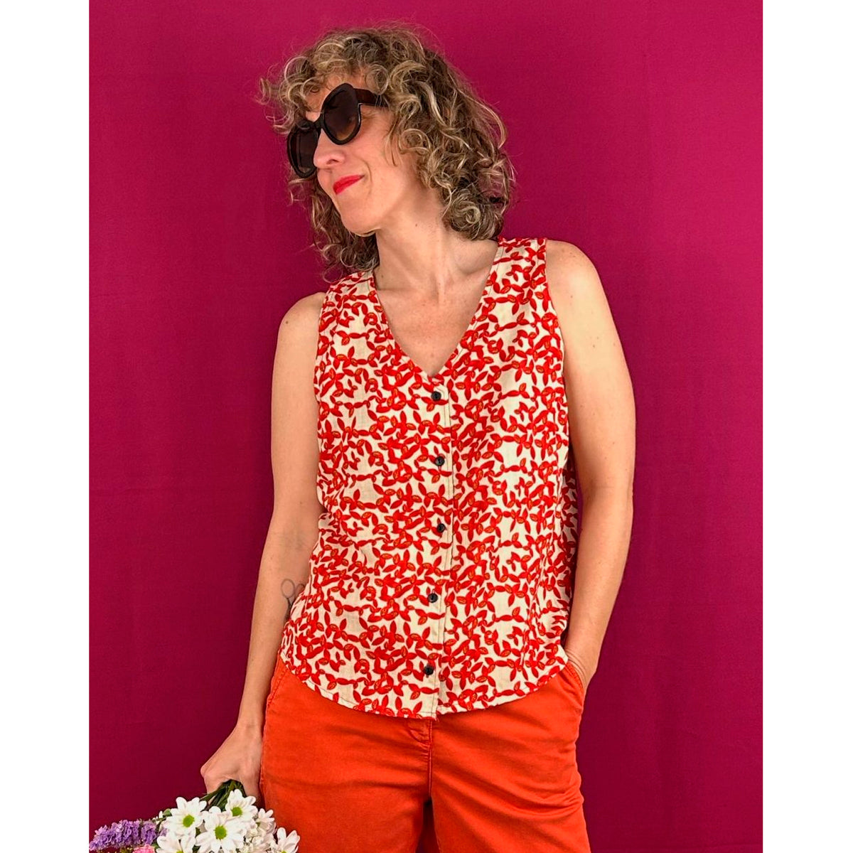 Blusa La Compiano - Mona Enredadera Roja