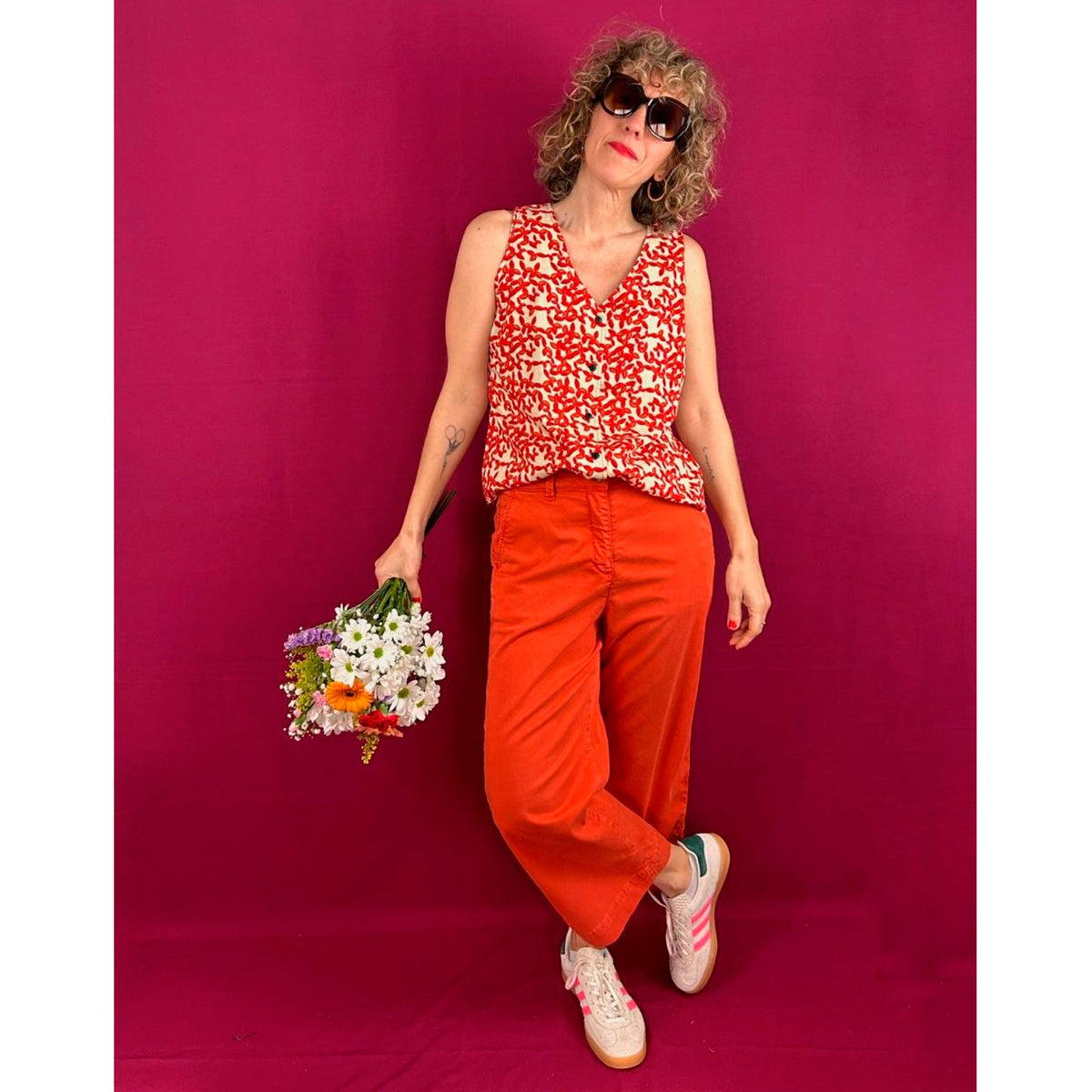 Blusa La Compiano - Mona Enredadera Roja