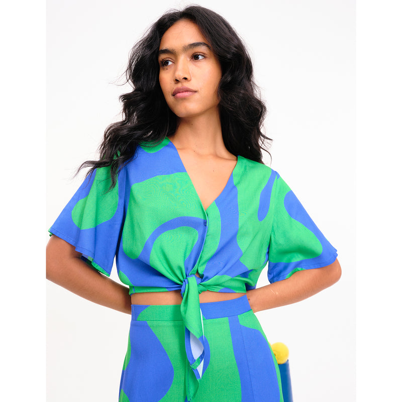 Blusa Béhulah - Olga Azul/Verde