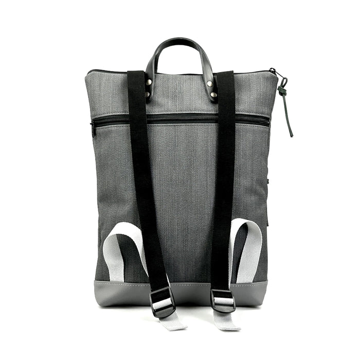 Mochila Book Holder Impermeable con bolsillo extra Daniel Chong - Gris con bolsillo menta