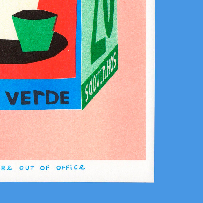 Print de We Are Out Of Office - "Caja de bolsitas de té"