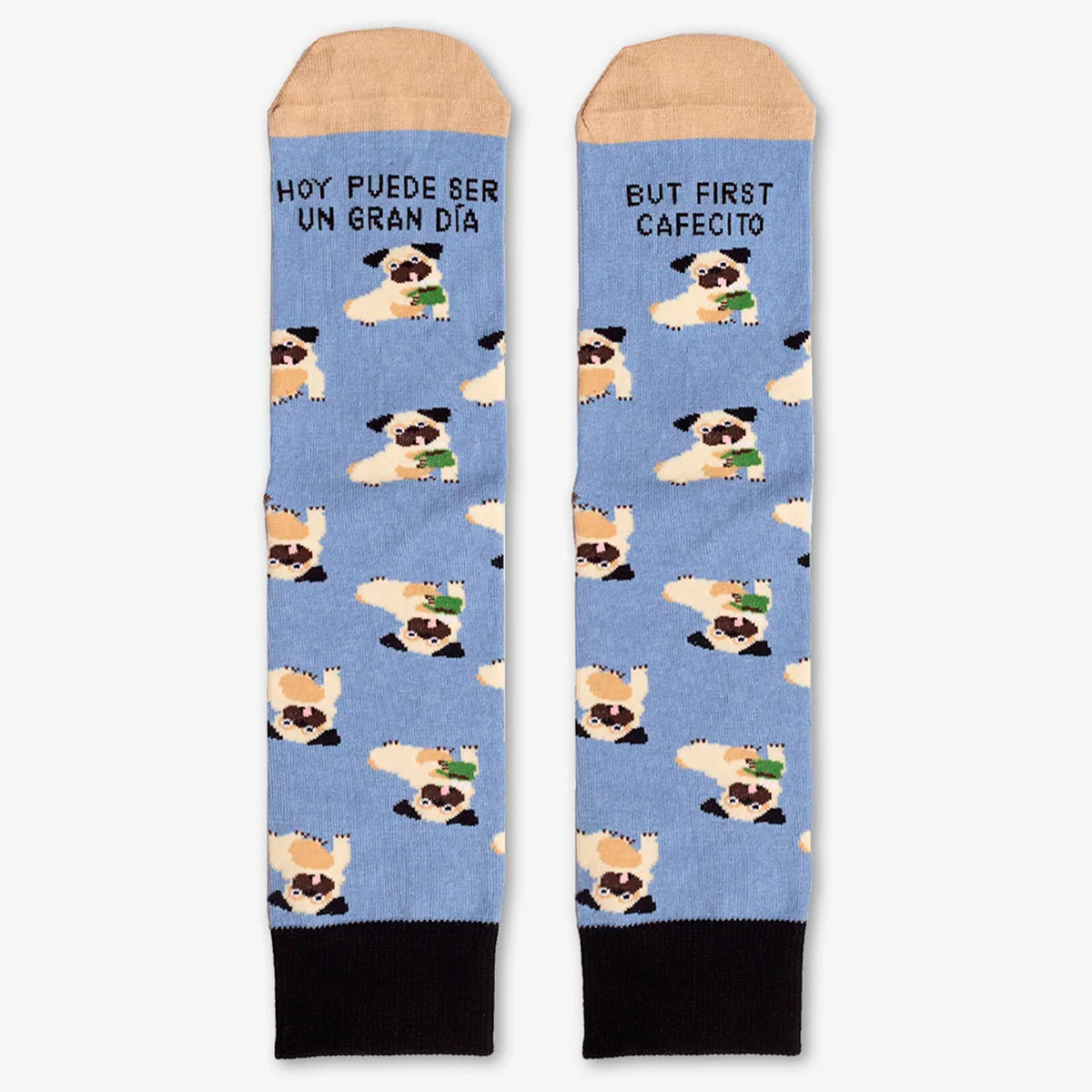 Calcetines UO - "Hoy puede ser un gran día, but first, cafecito" ☕🐶