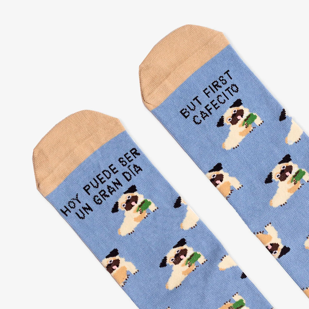 Calcetines UO - "Hoy puede ser un gran día, but first, cafecito" ☕🐶