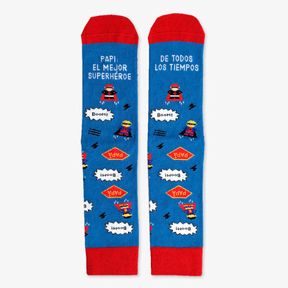 Calcetines UO - "Papi: El Mejor Superhéroe de Todos los Tiempos" 🦸‍♂️