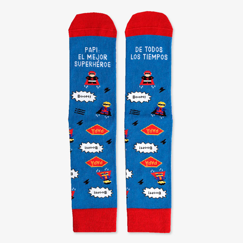Calcetines UO - "Papi: El Mejor Superhéroe de Todos los Tiempos" 🦸‍♂️