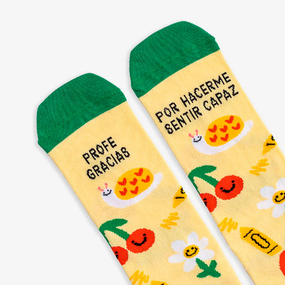 Calcetines UO - "Profe, gracias por hacerme sentir capaz" 🌼🌞