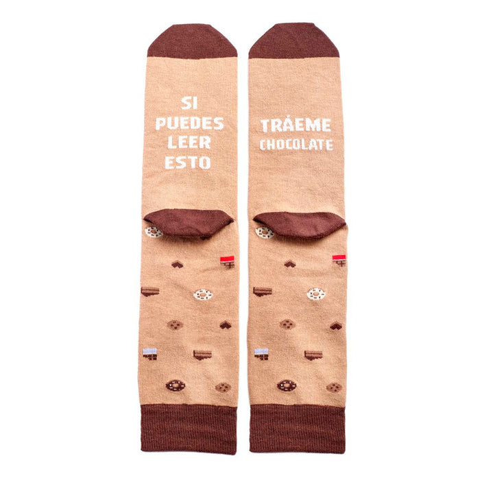 Calcetines - "Si puedes leer esto, tráeme chocolate" 🍫