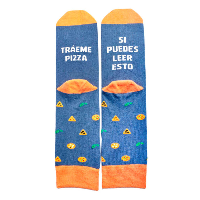 Calcetines - "Si puedes leer esto, tráeme pizza" 🍕