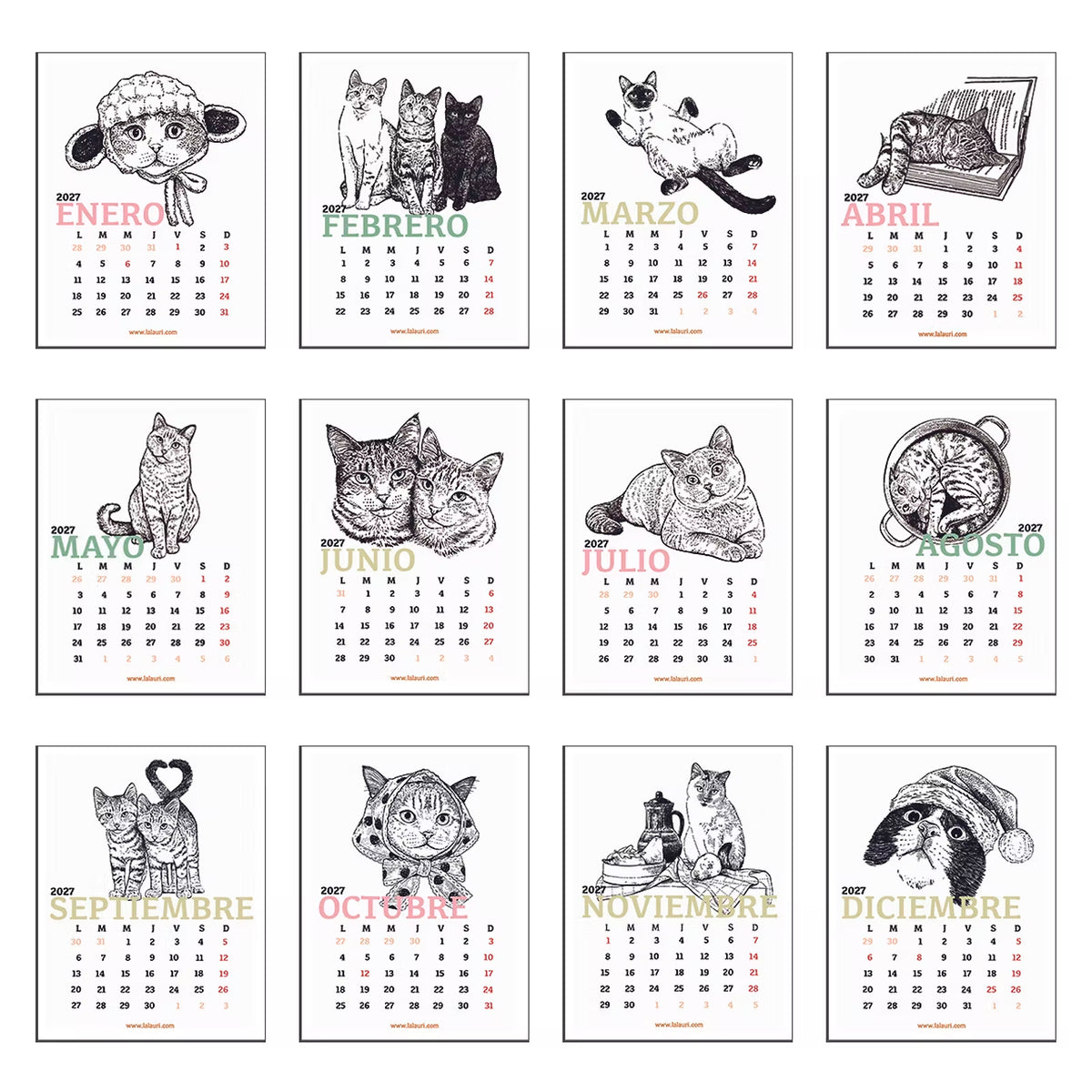 Calendario de Laura Agustí 2027 - Mesa