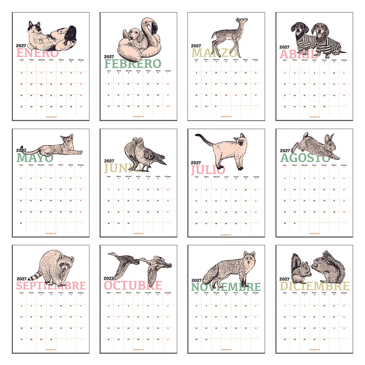 Calendario de Laura Agustí 2027 - Notas