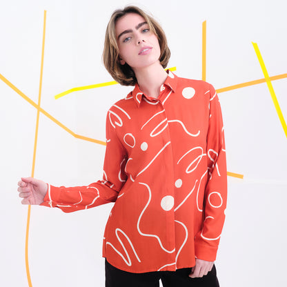 Camisa Béhulah - Ford Lineal Naranja
