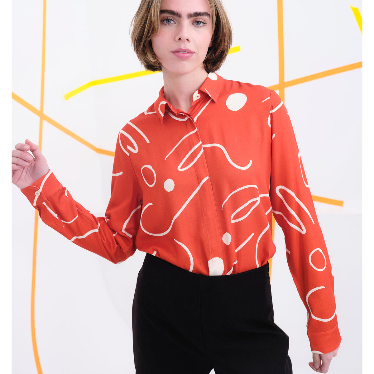 Camisa Béhulah - Ford Lineal Naranja