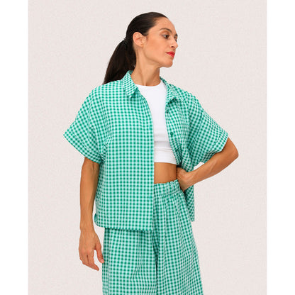 Camisa Casa Peseta - Ilheus Vichy Menta Manzana