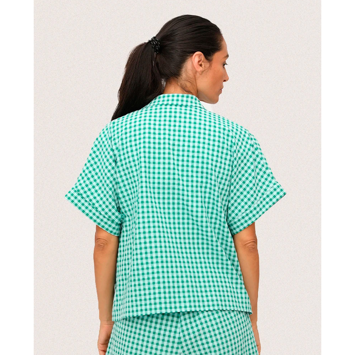 Camisa Casa Peseta - Ilheus Vichy Menta Manzana