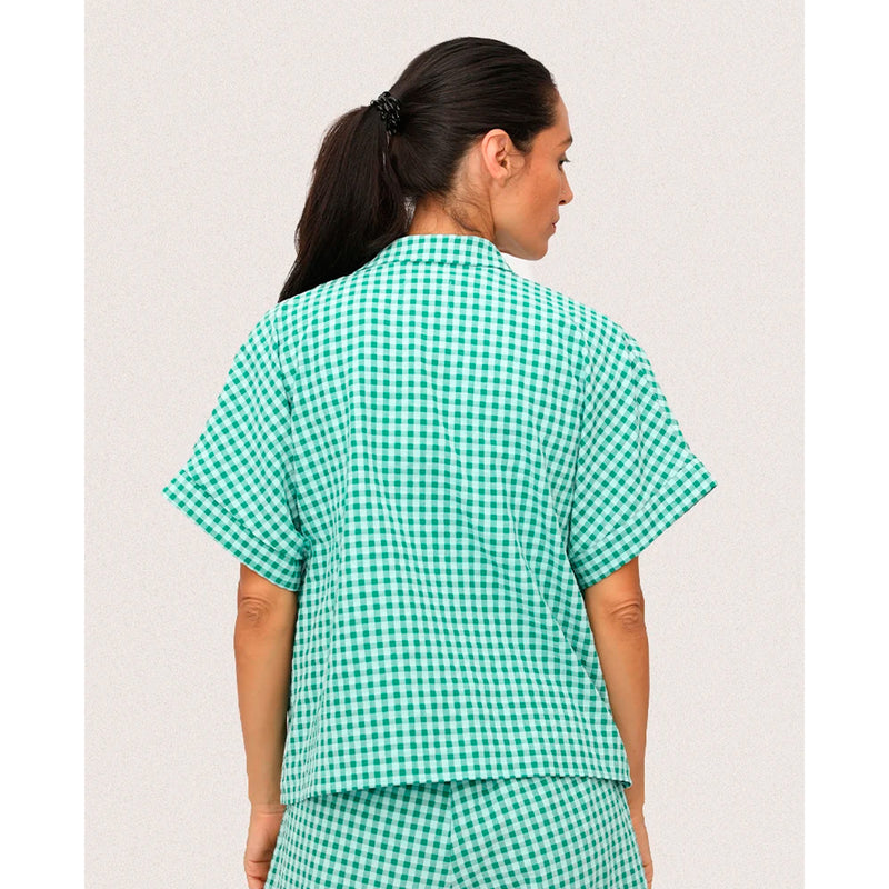 Camisa Casa Peseta - Ilheus Vichy Menta Manzana