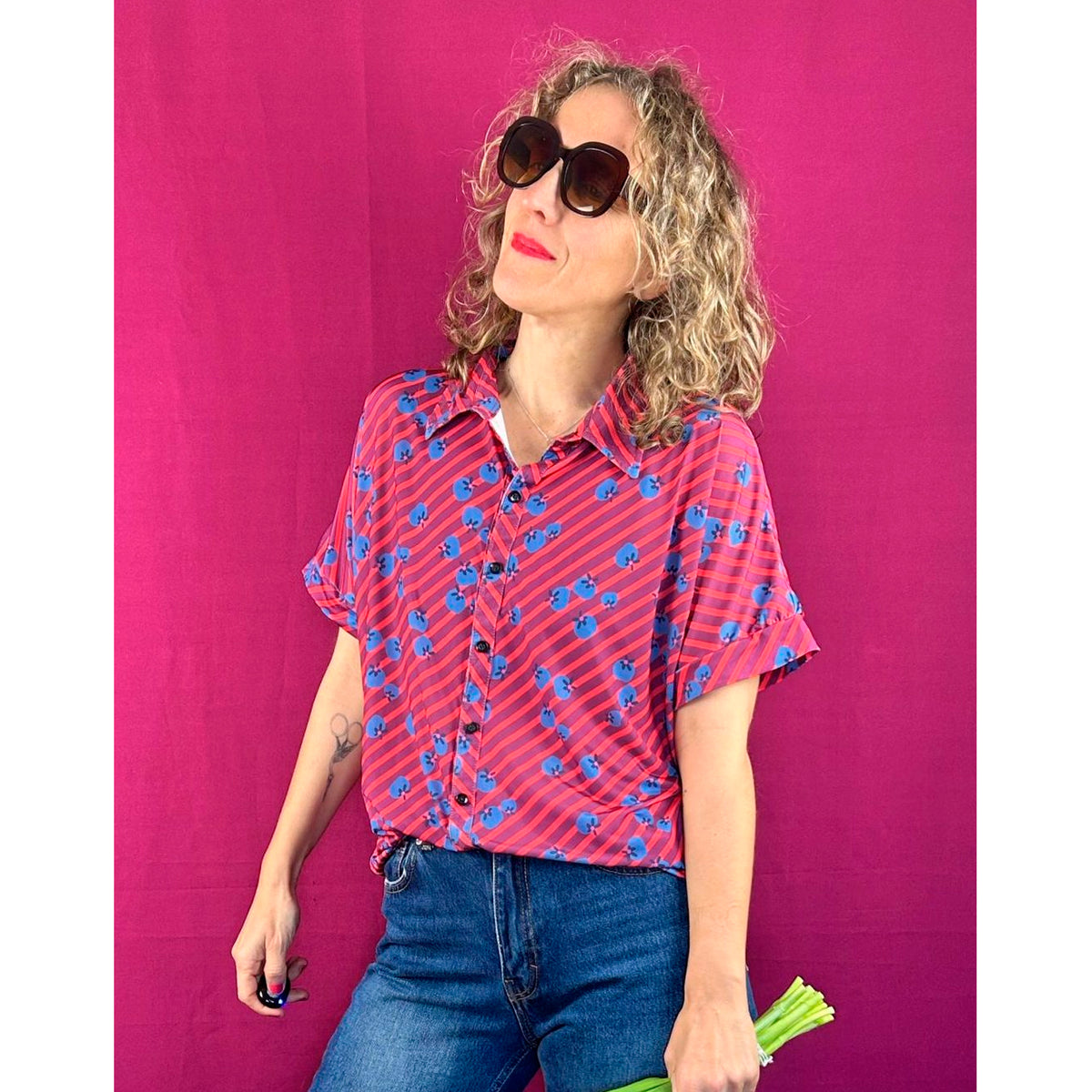 Camisa La Compiano - Ober Blue Cherry