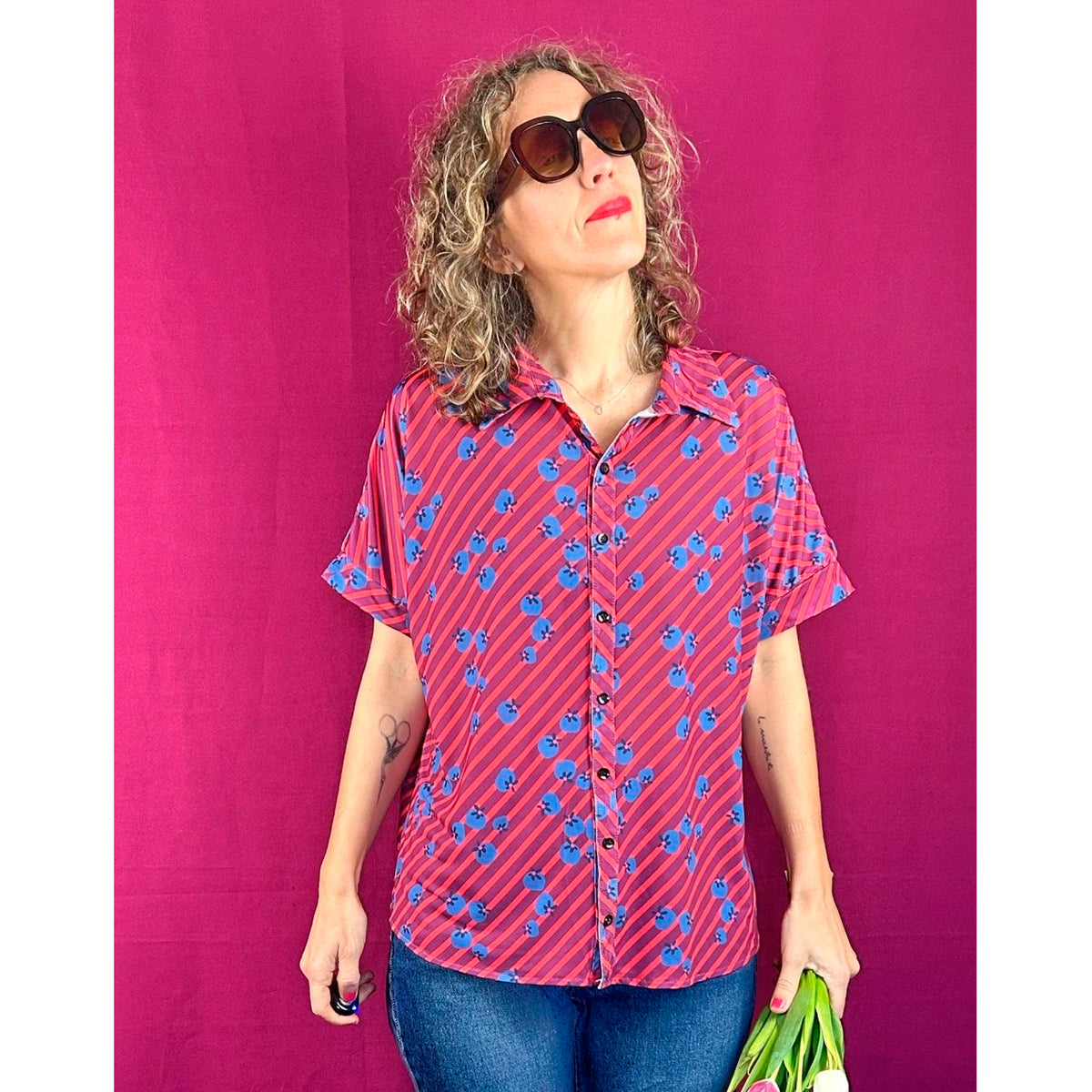 Camisa La Compiano - Ober Blue Cherry