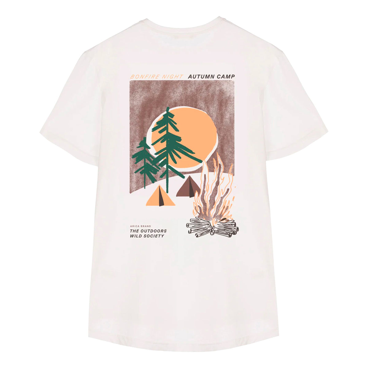 Camiseta Arica Brand - Bonfire White ⛺