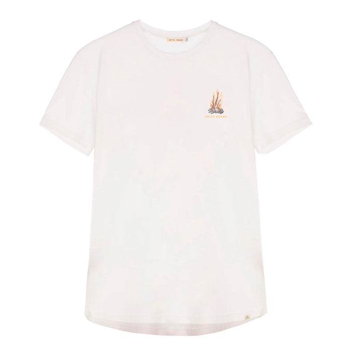 Camiseta Arica Brand - Bonfire White ⛺