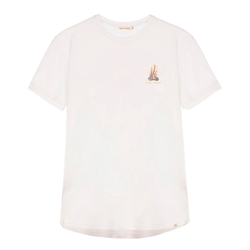 Camiseta Arica Brand - Bonfire White ⛺