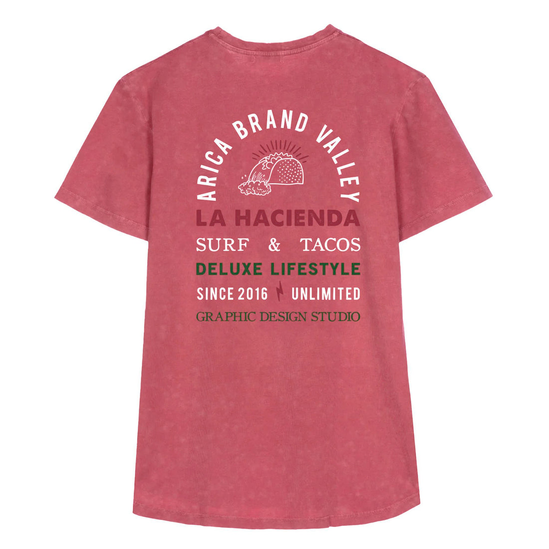 Camiseta Arica Brand - Hacienda Burgundy 🌮🌊