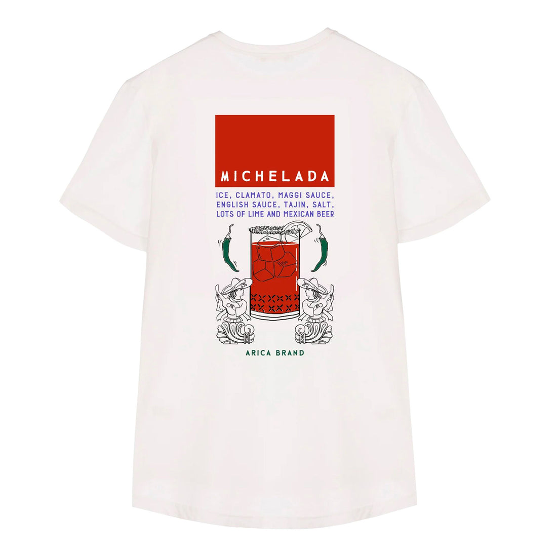Camiseta Arica Brand - Michelada White 🍸
