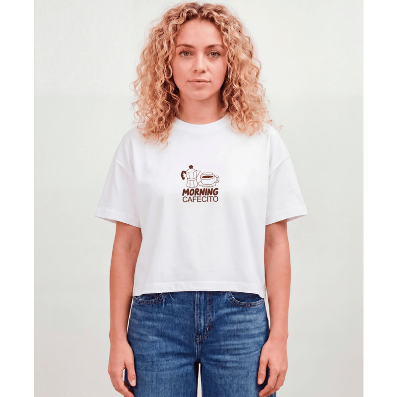 Camiseta Catharsis - Morning Cafecito Cropped ☕