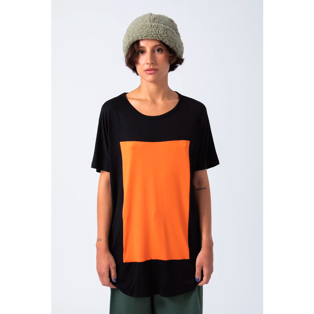 Camiseta Pitagora - Quadrilateral Negro Naranja